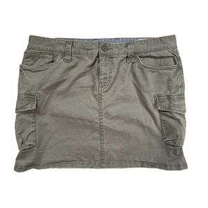 Lucky Brand Military Green Cargo Low Rose Mini Skirt